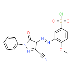 3-[[(3-Cyano-4,5-dihydro-5-oxo-1-phenyl-1H-pyrazol)-4-yl]azo]-4-methoxybenzenesulfonic acid chloride Structure