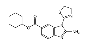 1-(thiazolin-2-yl)-2-amino-6-cyclohexyloxycarbonylbenzimidazole结构式