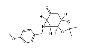 (3aR,5aR,6aS,6bS)-6-(4-methoxybenzyl)-2,2-dimethyltetrahydro-3aH-[1,3]dioxolo[4',5':3,4]benzo[1,2-b]azirin-5(4H)-one结构式