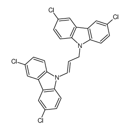 3,6-dichloro-9-[3-(3,6-dichlorocarbazol-9-yl)prop-1-enyl]carbazole结构式