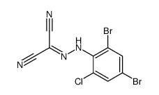 2-[(2,4-dibromo-6-chlorophenyl)hydrazinylidene]propanedinitrile结构式