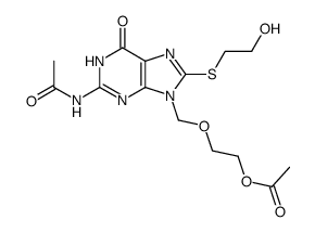 2-acetamido-9-(2-acetoxyethoxymethyl)-8-(2-hydroxyethyl)thio-6-oxopurine Structure