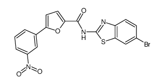 N-(6-bromo-1,3-benzothiazol-2-yl)-5-(3-nitrophenyl)furan-2-carboxamide结构式