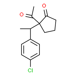 2-ACETYL-2-(1-(4-CHLOROPHENYL)ETHYL)CYCLOPENTANONE结构式