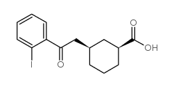 cis-3-[2-(2-iodophenyl)-2-oxoethyl]cyclohexane-1-carboxylic acid结构式