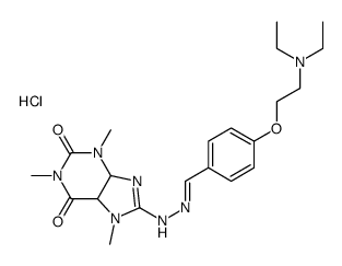 diethyl-[2-[4-[(E)-[(1,3,7-trimethyl-2,6-dioxo-4,5-dihydropurin-8-yl)hydrazinylidene]methyl]phenoxy]ethyl]azanium,chloride结构式