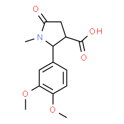 2-(3,4-DIMETHOXYPHENYL)-1-METHYL-5-OXO-3-PYRROLIDINECARBOXYLIC ACID结构式