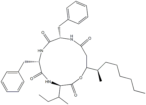 N-[N-[N-(3-Hydroxy-4-methyl-1-oxodecyl)-L-phenylalanyl]-L-phenylalanyl]-D-isoleucine λ-lactone picture