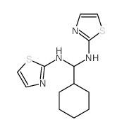 1-cyclohexyl-N,N-bis(1,3-thiazol-2-yl)methanediamine Structure