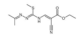 ethyl 2-cyano-3-(((methylthio)(propan-2-ylidenehydrazono)methyl)amino)acrylate Structure