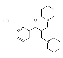 1-Propanone,1-phenyl-3-(1-piperidinyl)-2-(1-piperidinylmethyl)-, hydrochloride (1:2) Structure