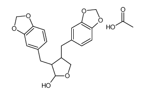 acetic acid,3,4-bis(1,3-benzodioxol-5-ylmethyl)oxolan-2-ol Structure
