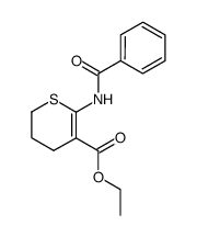 2-Benzoylamino-5,6-dihydro-4H-thiopyran-3-carbonsaeure-ethylester结构式