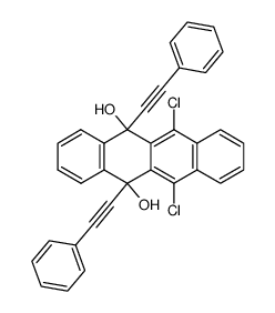 6,11-dichloro-5,12-bis(phenylethynyl)-5,12-dihydronaphthacene-,12-diol Structure