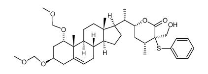 (3R,4R,6R)-6-((S)-1-((1S,3R,8S,9S,10R,13S,14S,17R)-1,3-bis(methoxymethoxy)-10,13-dimethyl-2,3,4,7,8,9,10,11,12,13,14,15,16,17-tetradecahydro-1H-cyclopenta[a]phenanthren-17-yl)ethyl)-3-(hydroxymethyl)-4-methyl-3-(phenylthio)tetrahydro-2H-pyran-2-one Structure