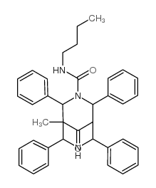 N-butyl-1-methyl-9-oxo-2,4,6,8-tetraphenyl-3,7-diazabicyclo[3.3.1]nona ne-7-carboxamide结构式