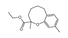 ethyl 2,9-dimethyl-3,4,5,6-tetrahydro-2H-benzo[b]oxocine-2-carboxylate Structure