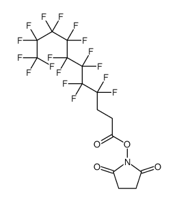 N-琥珀酰亚胺基 4,4,5,5,6,6,7,7,8,8,9,9,10,10,11,11,11-十七氟十一酸酯结构式