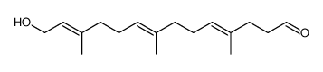 (4E,8E,12E)-14-hydroxy-4,8,12-trimethyltetradeca-4,8,12-trienal结构式