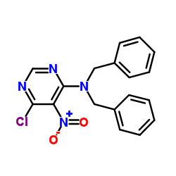 N,N-dibenzyl-6-chloro-5-nitropyrimidine-4-amine Structure