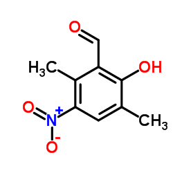 2-HYDROXY-3,6-DIMETHYL-5-NITRO-BENZALDEHYDE结构式