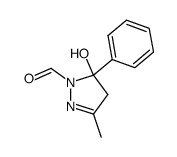 5-Hydroxy-3-methyl-5-phenyl-4,5-dihydro-pyrazole-1-carbaldehyde结构式