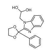 2-[2-(2-phenyl-1,3-dioxolan-2-yl)benzimidazol-1-yl]ethane-1,1-diol结构式