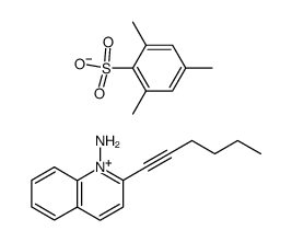 1-amino-2-(hex-1-yn-1-yl)quinolin-1-ium 2,4,6-trimethylbenzenesulfonate Structure