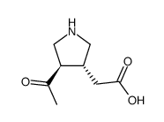 3-Pyrrolidineacetic acid, 4-acetyl- (7CI) Structure