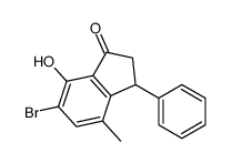 6-bromo-7-hydroxy-4-methyl-3-phenyl-2,3-dihydroinden-1-one结构式
