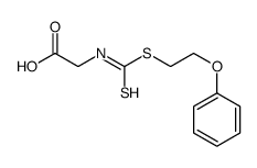 2-(2-phenoxyethylsulfanylcarbothioylamino)acetic acid Structure