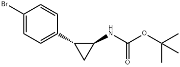 反式-(2-(4-溴苯基)环丙基)氨基甲酸叔丁酯结构式