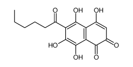 2,5,7,8-Tetrahydroxy-6-(1-oxohexyl)-1,4-naphthalenedione structure