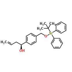 (1S)-1-[4-({[(2-Methyl-2-propanyl)(diphenyl)silyl]oxy}methyl)phenyl]-3-buten-1-ol Structure