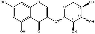 3,5,7-Trihydroxychromone 3-O-β-D-xylopyranoside structure