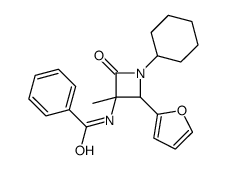 N-[1-cyclohexyl-2-(furan-2-yl)-3-methyl-4-oxoazetidin-3-yl]benzamide结构式