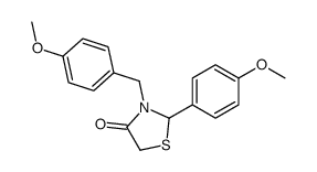 2-(4-methoxyphenyl)-3-[(4-methoxyphenyl)methyl]-1,3-thiazolidin-4-one结构式