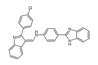 4-(1H-benzimidazol-2-yl)-N-[(E)-[2-(4-chlorophenyl)indol-3-ylidene]methyl]aniline Structure