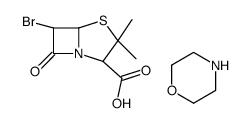 morpholinium [2S-(2alpha,5alpha,6beta)]-6-bromo-3,3-dimethyl-7-oxo-4-thia-1-azabicyclo[3.2.0]heptane-2-carboxylate结构式