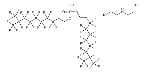 bis[3,3,4,4,5,5,6,6,7,7,8,8,9,10,10,10-hexadecafluoro-9-(trifluoromethyl)decyl] hydrogen phosphate, compound with 2,2'-iminodiethanol (1:1) structure
