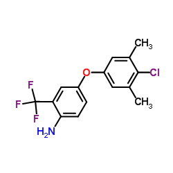 4-(4-Chloro-3,5-dimethylphenoxy)-2-(trifluoromethyl)aniline Structure