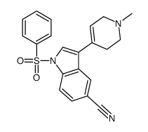 1-(benzenesulfonyl)-3-(1-methyl-3,6-dihydro-2H-pyridin-4-yl)indole-5-carbonitrile结构式