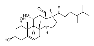 24-methylene-1α,3β,11α-trihydroxycholest-5-en-18-al Structure