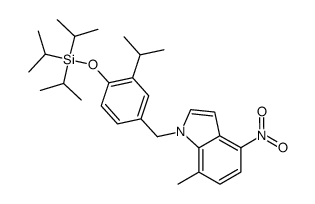 1-(3-isopropyl-4-triisopropylsilanyloxybenzyl)-7-methyl-4-nitro-1H-indole结构式