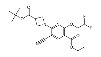 ethyl 6-[3-(tert-butoxycarbonyl)azetidin-1-yl]-5-cyano-2-(2,2-difluoroethoxy)nicotinate结构式