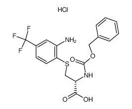 S-(2-amino-4-trifluoromethylphenyl)-N-benzyloxycarbonyl-L-cysteine hydrochloride结构式