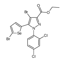 4-bromo-5-(5-bromo-selenophen-2-yl)-1-(2,4-dichloro-phenyl)-1H-pyrazole-3-carboxylic acid ethyl ester Structure