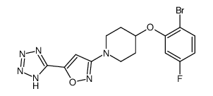 4-(2-Bromo-5-fluorophenoxy)-1-[5-(2H-tetrazol-5-yl)-3-isoxazolyl]piperidine structure