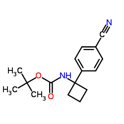 tert-Butyl 1-(4-cyanophenyl)cyclobutylcarbamate Structure