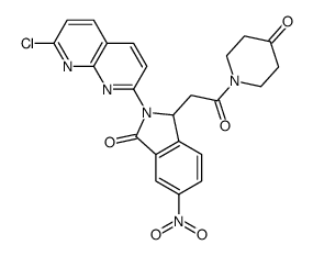 2-(7-chloro-1,8-naphthyridin-2-yl)-6-nitro-3-[2-oxo-2-(4-oxopiperidin-1-yl)ethyl]-3H-isoindol-1-one结构式